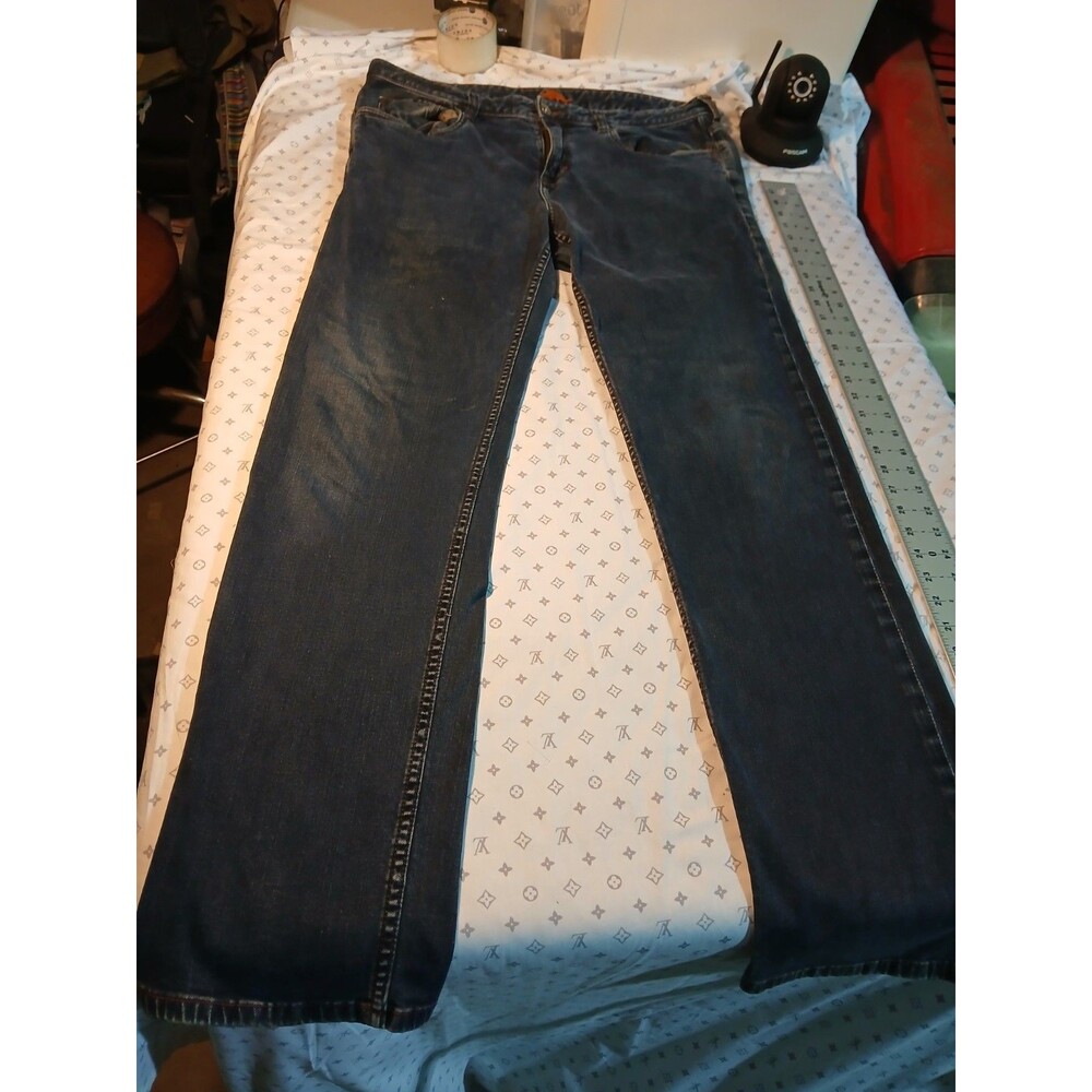 Tommy Bahama Sand Drifter Authentic Straight Blue Jeans Men 36x34 Stretch Denim